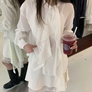 单上衣 纯色气质通勤飘带领小衫 h9101 韩系新款 甜甜26年春款