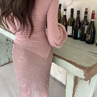 2015 不含上衣 甜甜轻奢色蕾丝包臀裙修身 显瘦显高半身裙