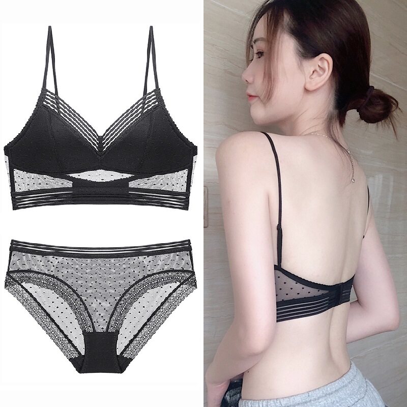 维多利亚性感惑美背内衣女夏季薄款大胸显小白色露背法式礼服文胸