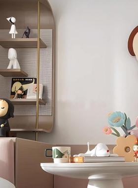 现代样板间室内创意设计儿童房书柜置物架可爱花器玩偶摆件组合