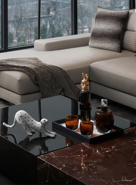 豹子摆件托盘酒具展厅茶几