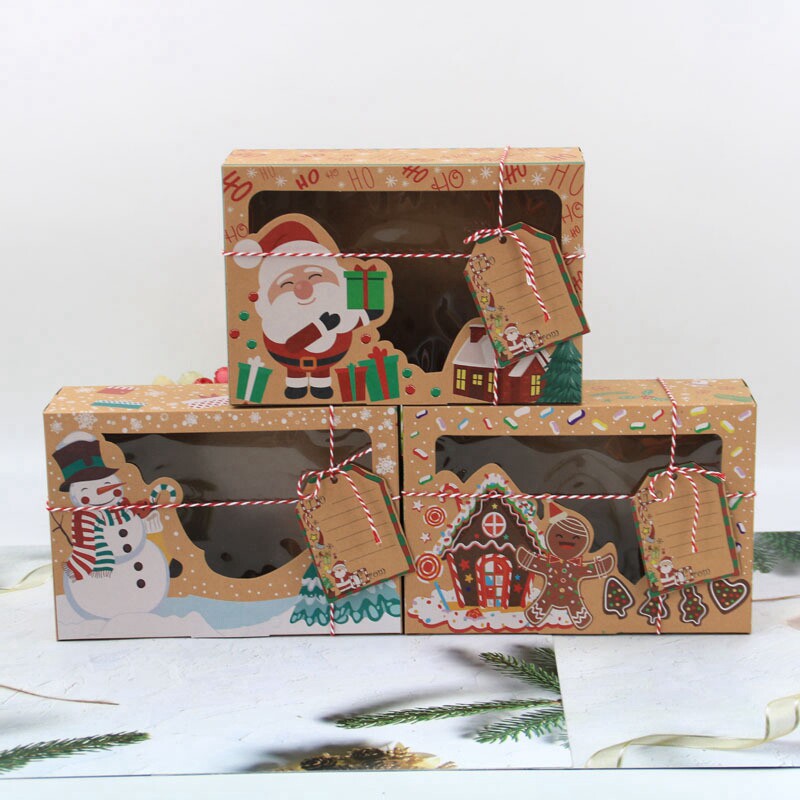 cajas de papel kraft para dulces, caja de regalo de galletas