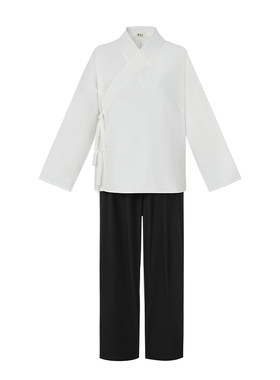 孤鲤汉服黑白中衣中裤