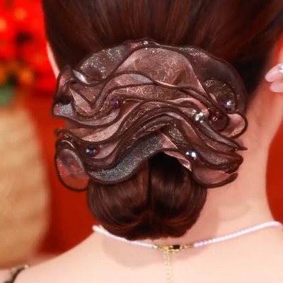 蓬松发绳女新款花苞头绳高弹力大肠发圈皮筋头饰