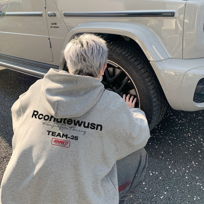 连帽卫衣男秋冬2025新款oversize美式高街重磅加绒情侣装帽衫外套