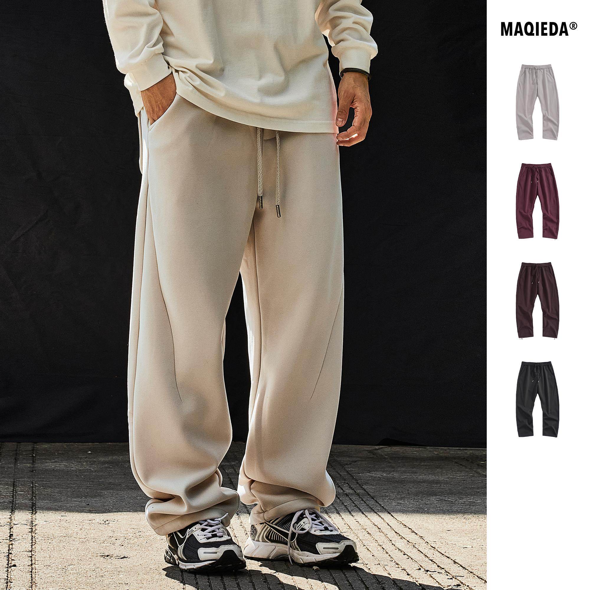马切达冬季美式裤子加绒弯刀休闲裤男士宽松卫裤重磅直筒情侣长裤,运动服/休闲服装,运动T恤,淘宝优惠券,粉丝福利购,淘宝优惠卷