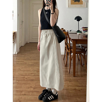 美式工装半身裙女夏季新