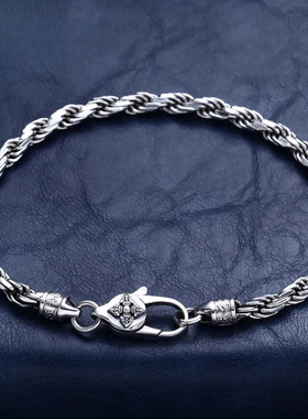 男女士手链复古做旧麻绳编织手链精工打磨简约潮流链子