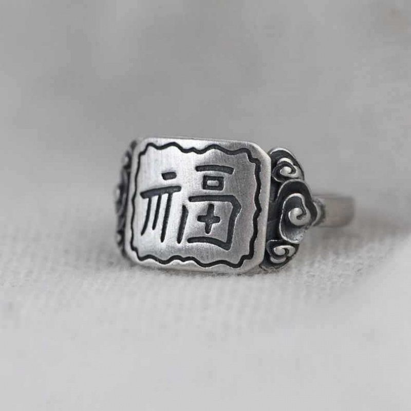 复古做旧指环戒子时尚文字女款福