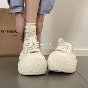 2026新款白色厚底超增高小白鞋女ins舒适耐磨板鞋轻便百搭休闲鞋