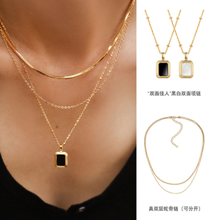 黑白双面佳人项链KLIENSTONE品牌原创设计穿搭推荐配饰简约高级