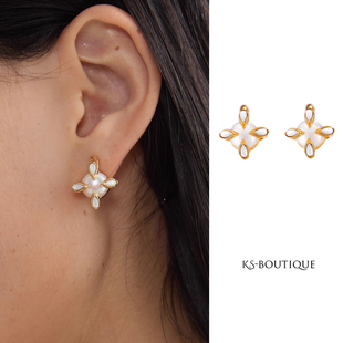 K.S Boutique 时光宝石珍珠耳钉经典时尚