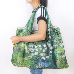 大号狗狗印花环保袋超市便携可折叠购物袋210D牛津布买菜包装 杂物