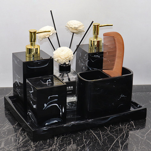 轻奢卫浴五件套卫生间刷牙杯北欧