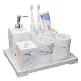 洋西坑酒店洗手液瓶纸巾盒卫浴洗漱套装样板房卫生间摆件北欧托盘