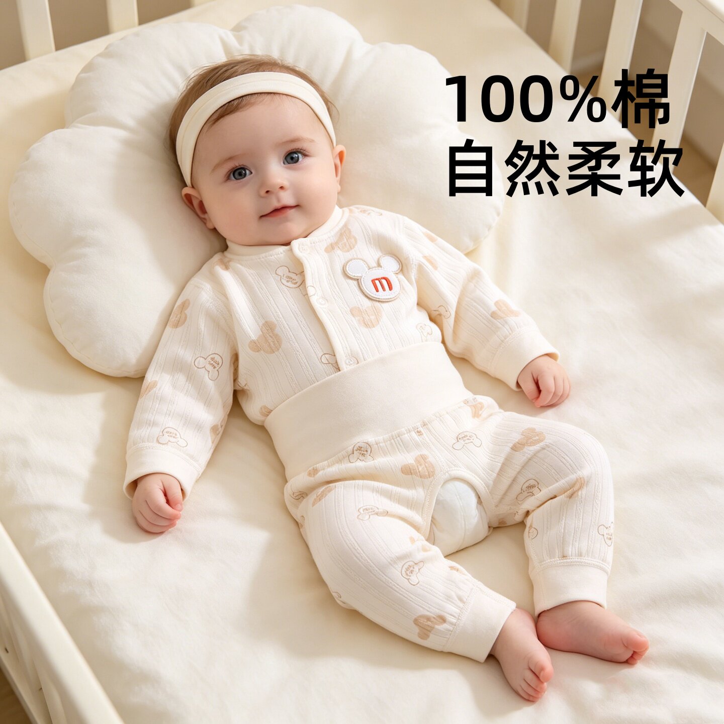 新生婴儿衣服纯棉a类小月龄宝宝秋衣秋裤开裆分体套装婴幼儿睡衣