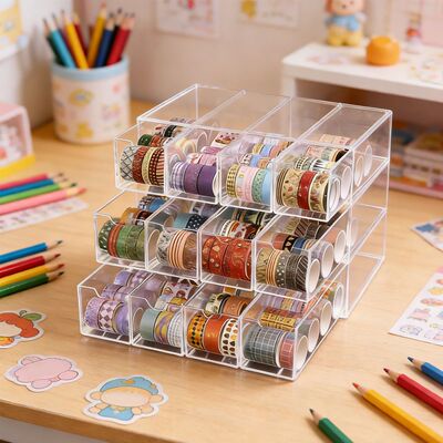 1pc Drawer Style Sticker Hand Account Countertop Storage Box