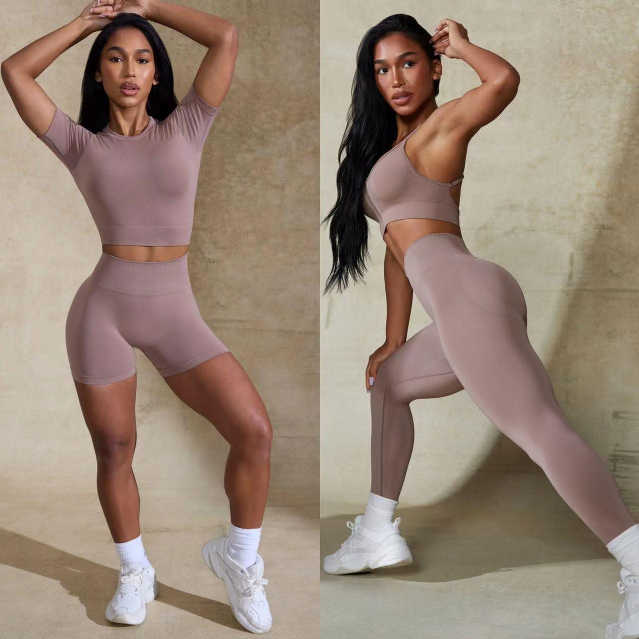 Cationic Sports Yoga Women's Set Sports Bra Underwear High W