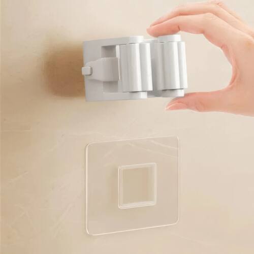 4/8/12 Pieces of Mop Holder Without Punching, Bathroom Witho