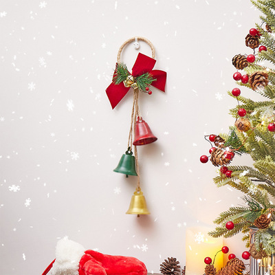 Christmas tree bell pendant twine berry pine branch accessor