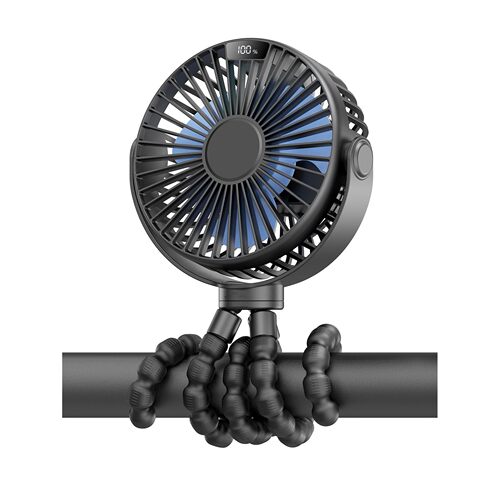 Mini Portable Fan, Black Desktop Quiet Fan, USB Rechargeable