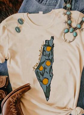 Palestine t-shirts women designer graphic t-shirts female