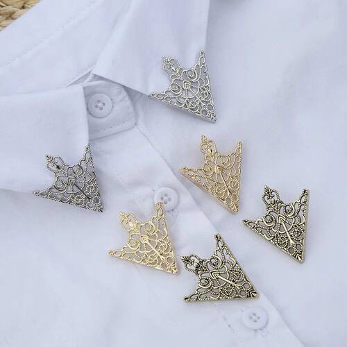 Vintage Triangle Shirt Collar Pin Collar Brooch Women Brooch