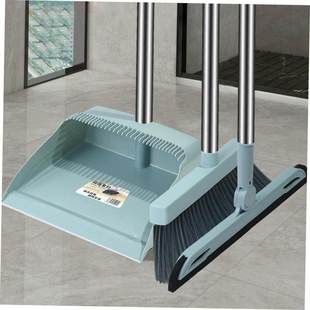 Broom and dustpan set with soft brush broom and dustpan set