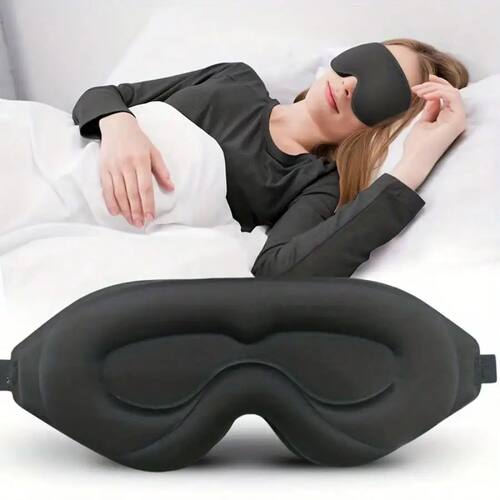 1-Pack 3D Contour Sleep Mask, 100% Blackout, Adjustable Stra