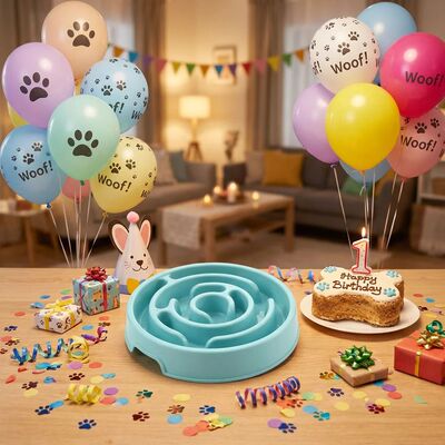 Maze Slow Feeder Dog Bowl - Non-Slip Interactive Bowl for Do