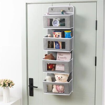 1pc Four-layer Storage Bag Door Hanging Fabric Organizer Bag