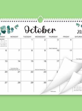 18months English 2024 wall calendar monthly week planner