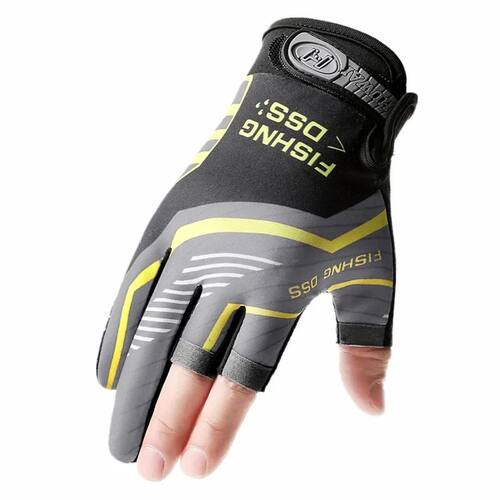 Summer Fishing Cycling Gloves Men Three Finger Cut Gloves fo