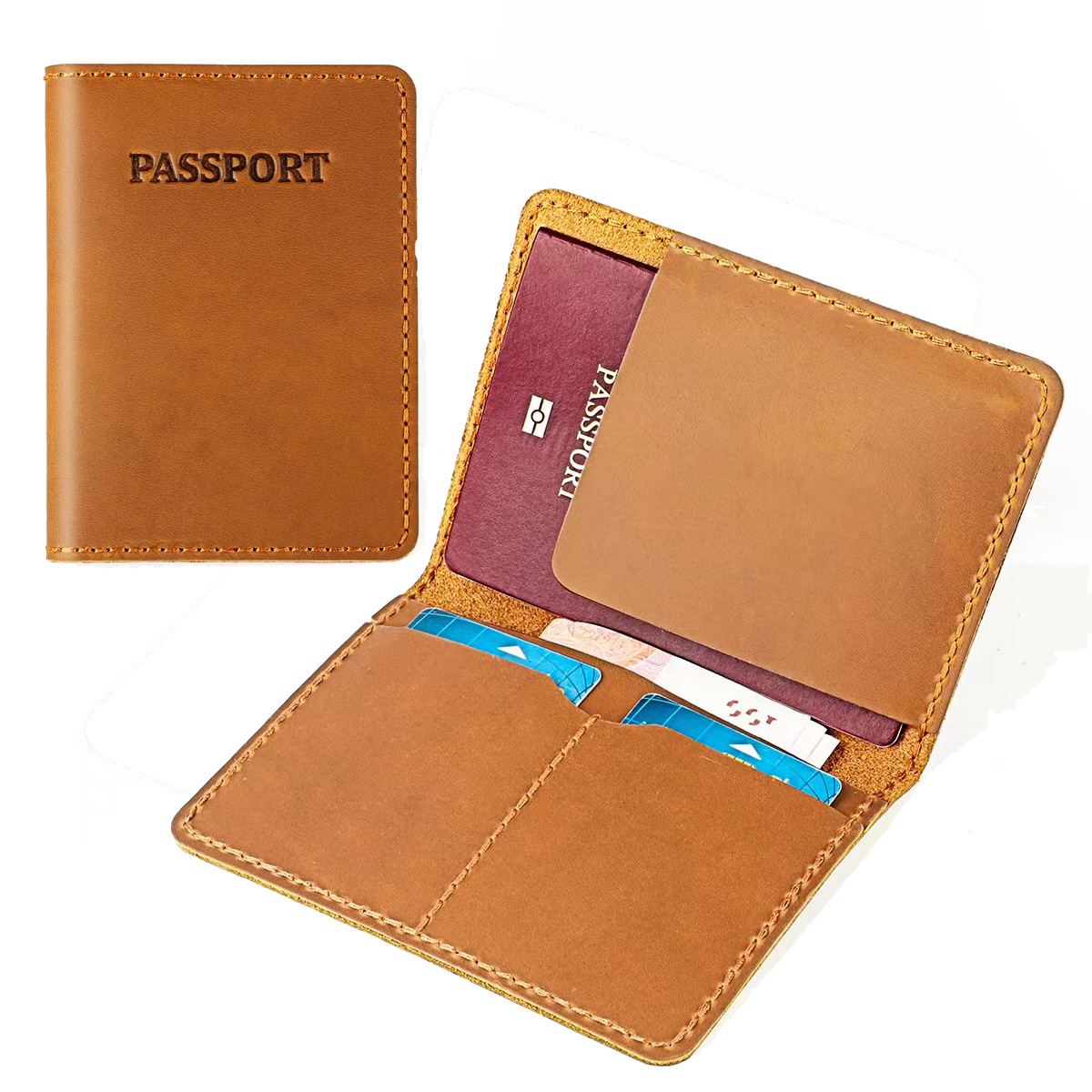 Cowhide men's passport certificate bag 牛皮男士护照证件包