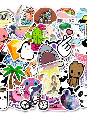 50PCS Cool Summer Vsco Stickers Pack Pink Girl Anime Stiker