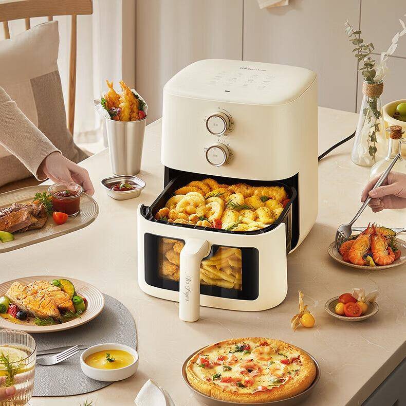 小熊空气炸锅QZG-H15U8可视舱可拆免翻小型家用一体大容量电烤5L