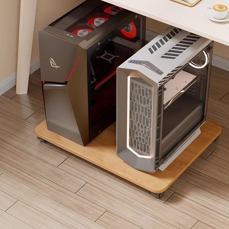 主机箱托架办公桌下家用台式电脑机箱通用带滑轮落地增高置物架子
