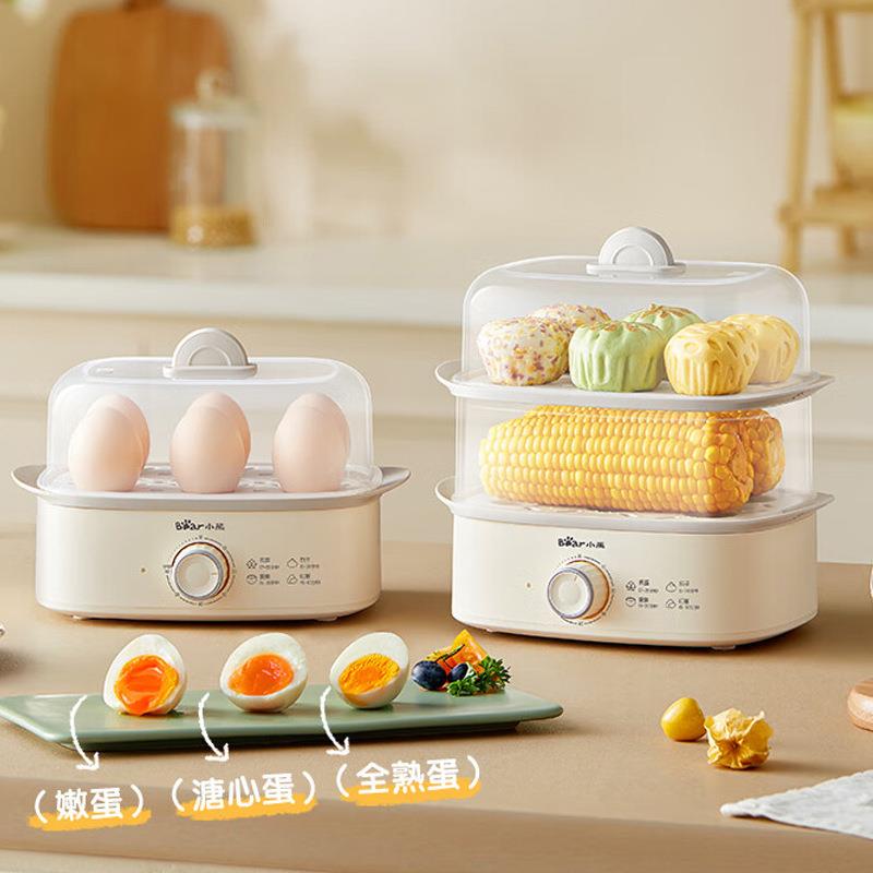 小熊煮蛋器ZDQ-K12H1电蒸锅家用多功能蒸煮一体早餐机预约定时小