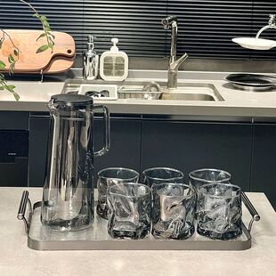 北欧水具套装 家用客厅玻璃喝水杯子家庭茶杯茶具杯具待客用高级感