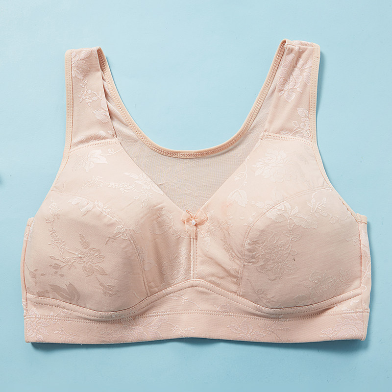 新款全罩杯加大码文胸夏季薄款收副乳胖mm大胸显小背心式少女睡眠