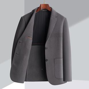 西羊呢西装 PP厚单西中冬毛季 双面羊绒服年爸爸商务休闲Y2306 男士