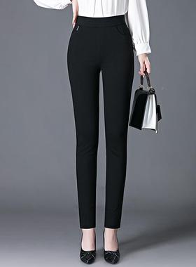 秋E65261冬档休弹力打底裤女穿黑色百搭外紧身裤子宽松高显瘦闲长