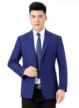西装男单件上衣新款秋小西装中中年休2126-G闲西厚服外套春羊毛单