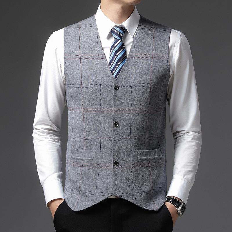 秋冬季新20K26-TB山羊绒中衫男产领毛衣马甲薄款年款底打羊毛针织