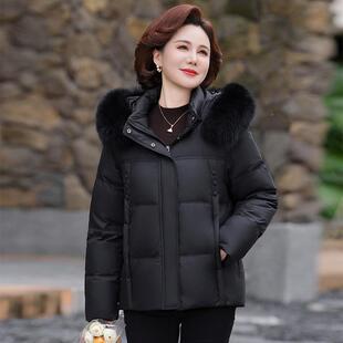 Q1新毛款 8311 狐领中老年 加厚连狸帽冬季 高档妈羽绒服女妈士短款