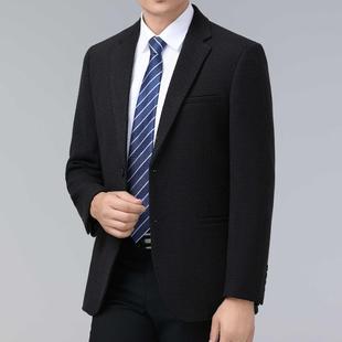秋冬新免烫羊西毛服高级感中年爸款 商务百搭外爸 休闲单件2418西装