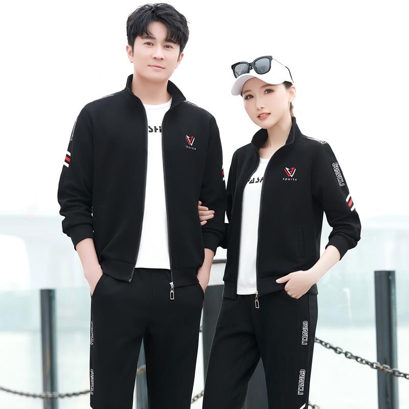 诺春秋休闲红色侣装运套7604670动装女团购大码情男长袖跑步服两