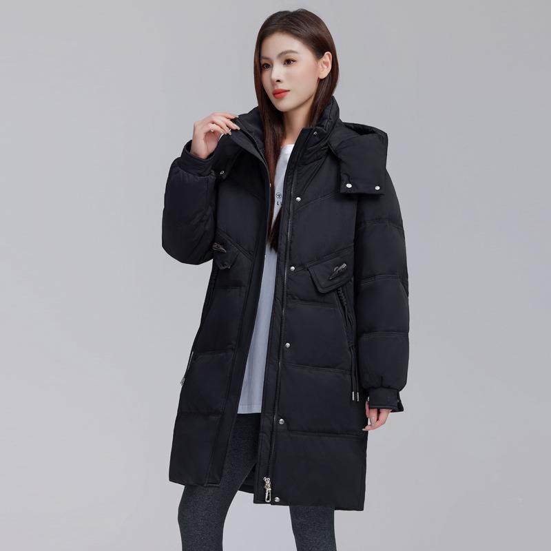 绒服女40-9822正品中新长款羽年套冬季款时尚宽松加厚绒白鸭绒外