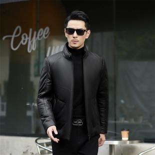 气机车款 海宁1992 中老年帅时尚 新款 羽绒短服 KJ真皮皮皮衣男冬季