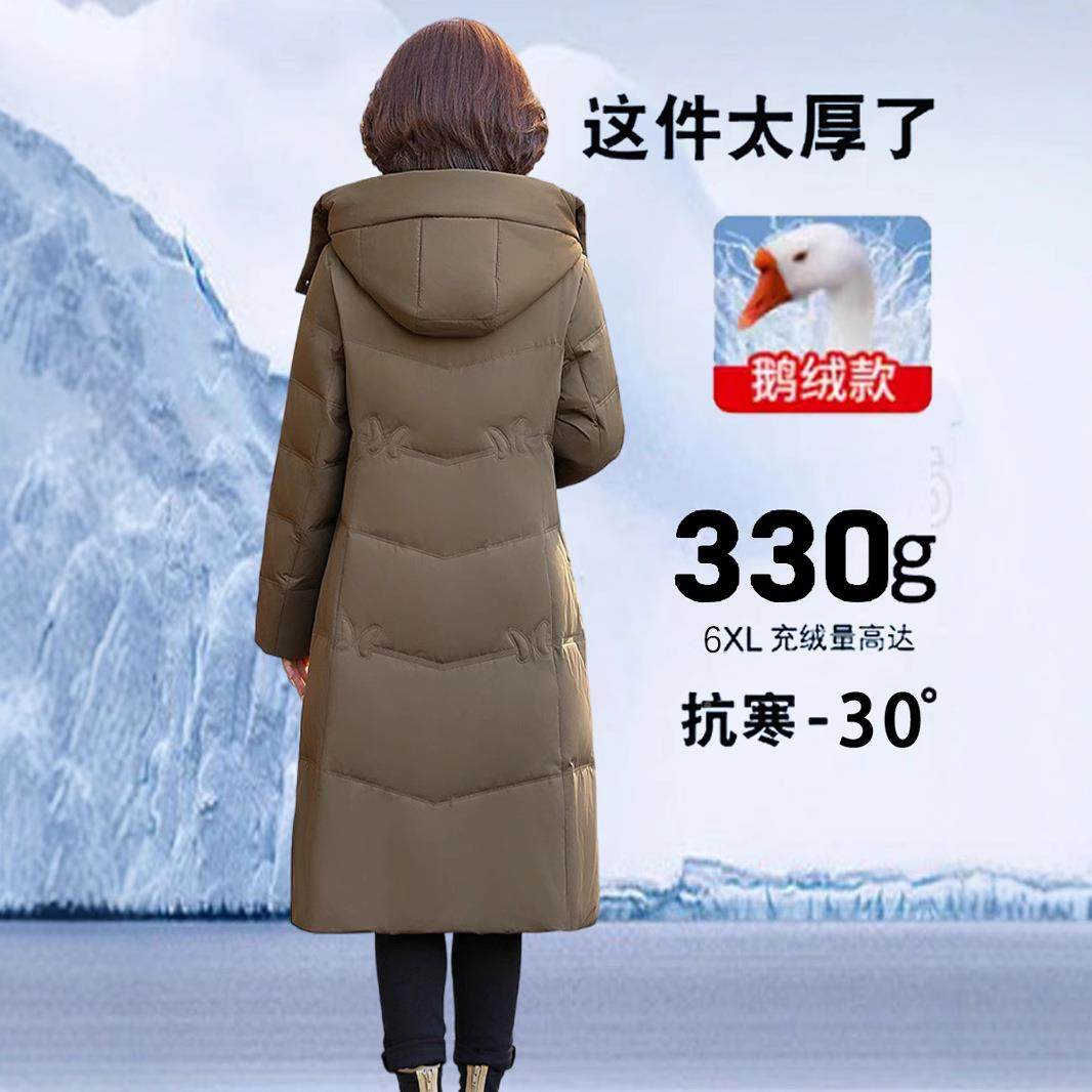 品牌品鹅绒羽正服女长款专柜超厚极寒鹅服中老89-815年绒冬装洋气
